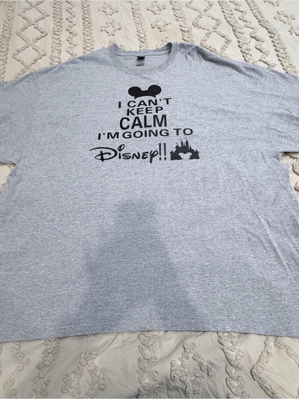 Disney Men's Heather Gray Graphic Tee with Black Print